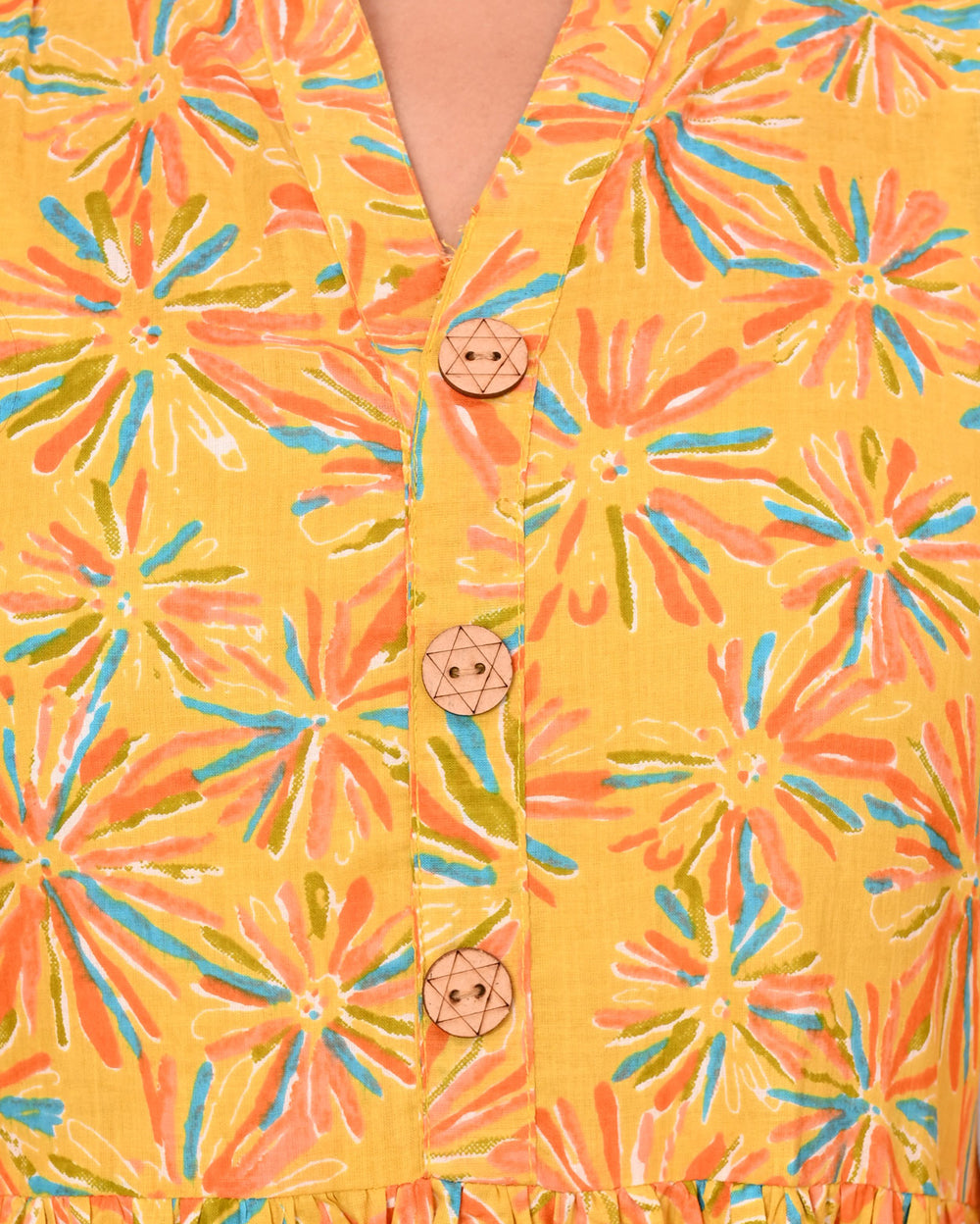 Yellow Floral Printed Dress