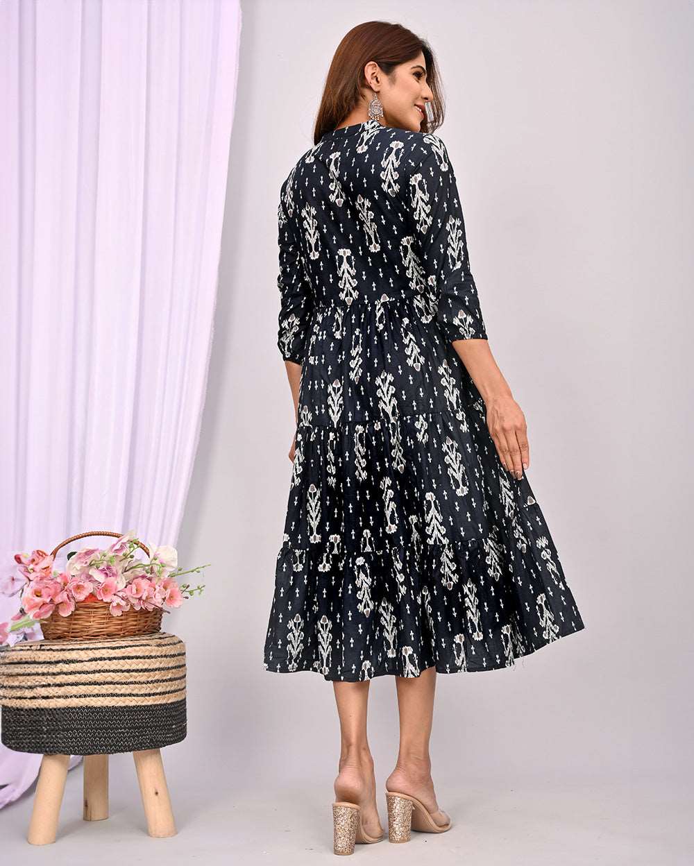 Black & White Printed Dress