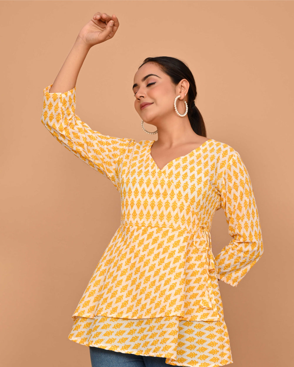 10 Ways to Style a Yellow Buti Block Printed Kurti