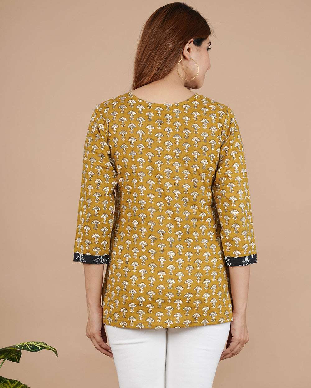 Brown Butil Hand block Printed Cotton Top