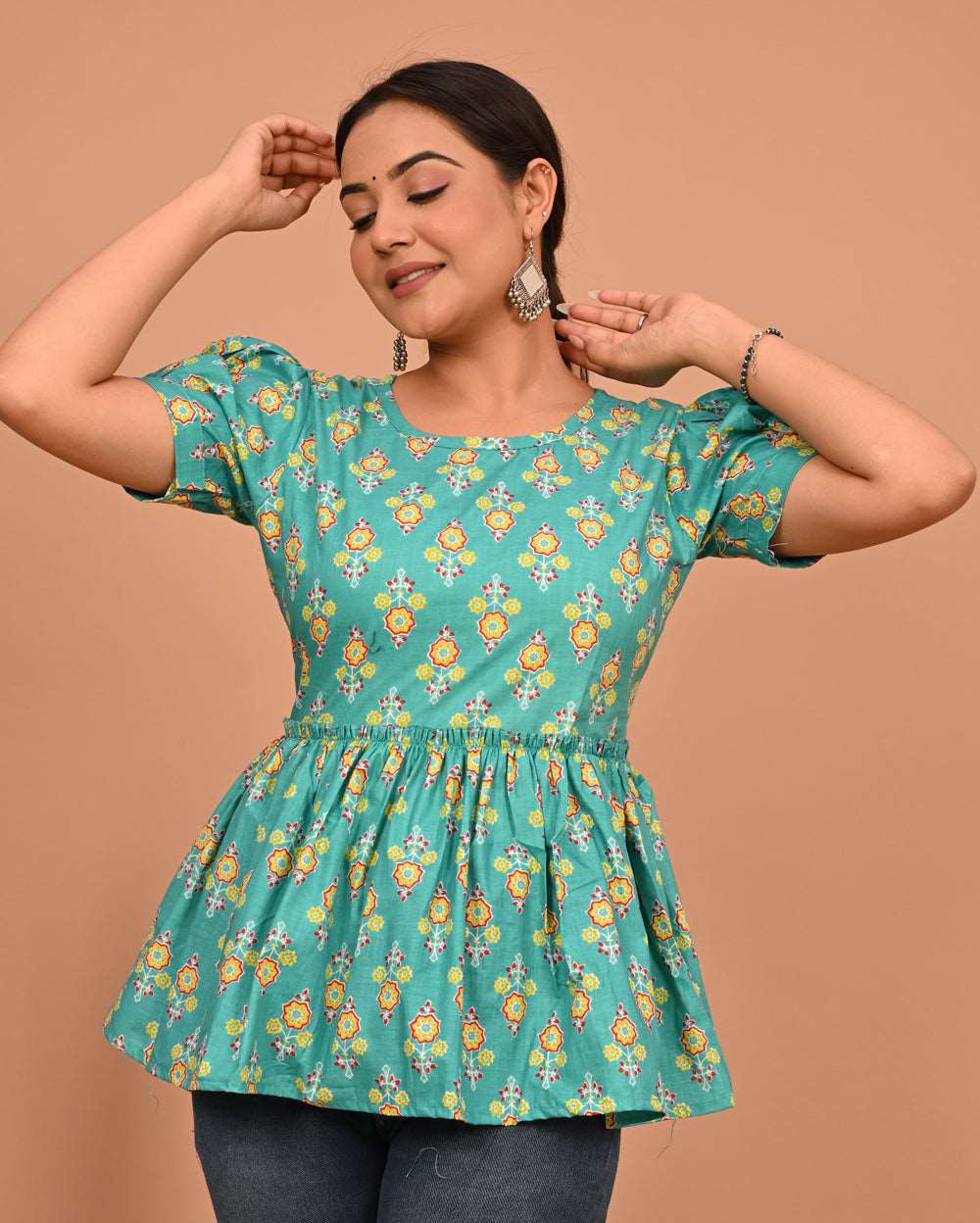 Buy Jaipur Kurti Women's Silk Blend Kurta Pant Set (JKPAT4870_Green_4XL) at  Amazon.in