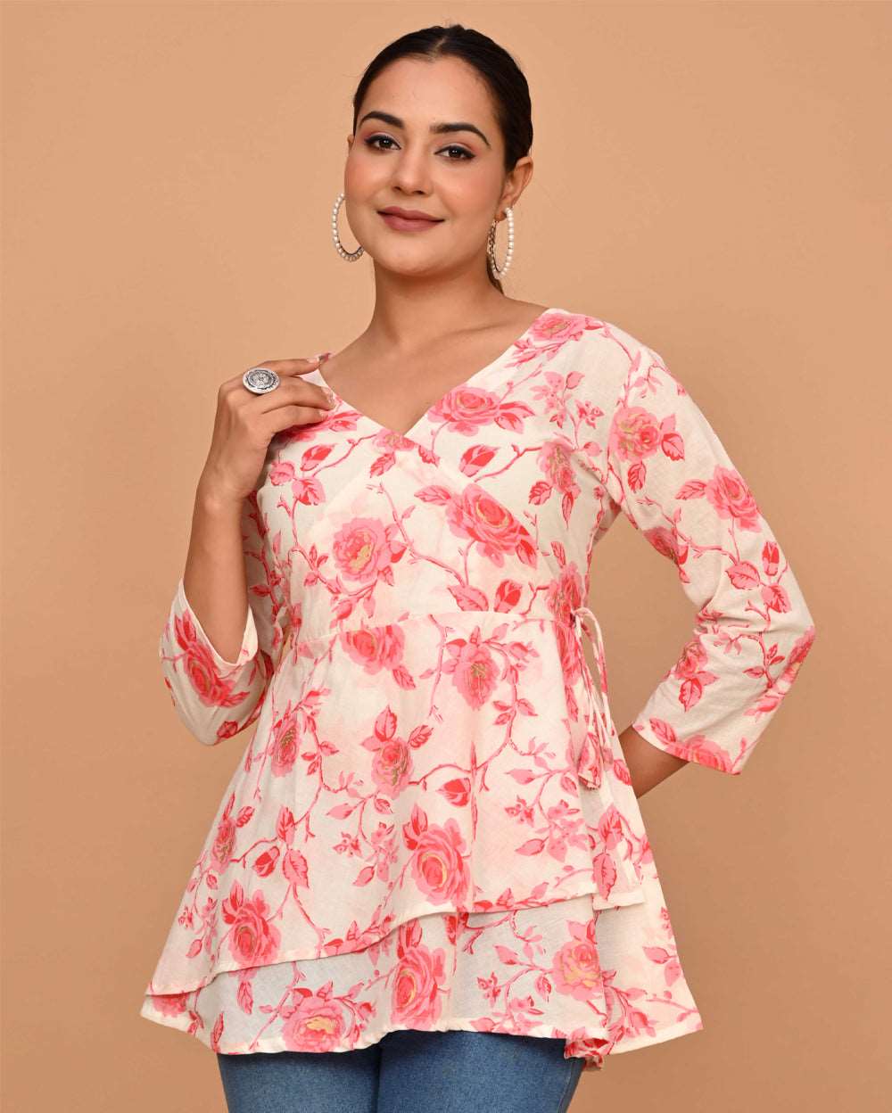 Rayon Cotton Casual Wear Angrakha Style Kurti, Size: 38 - 46, Machine wash  at Rs 1050 in Delhi