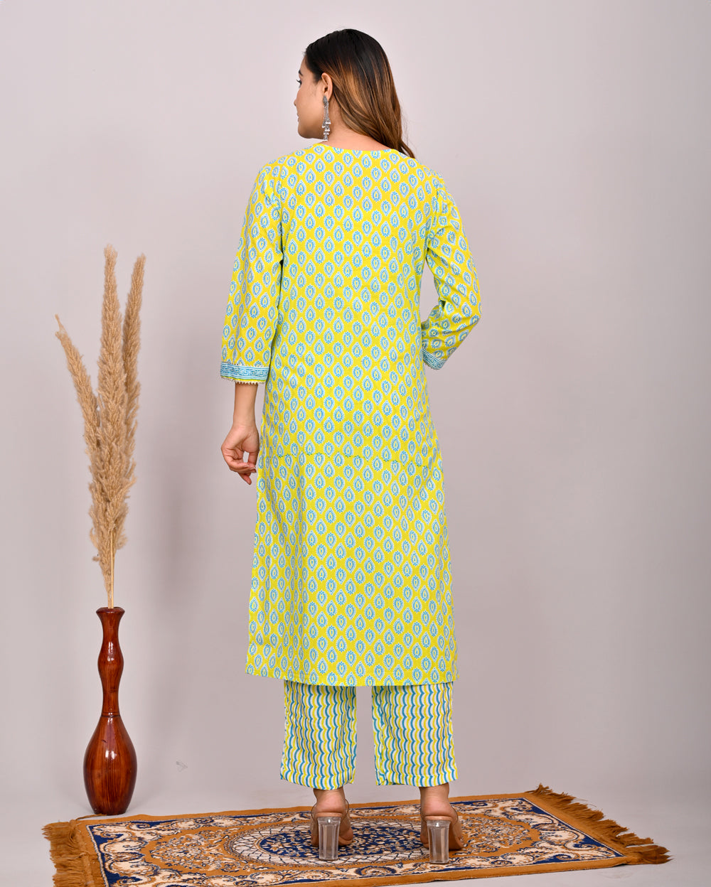 Embroidery Printed Cotton Suit Set With Dupatta